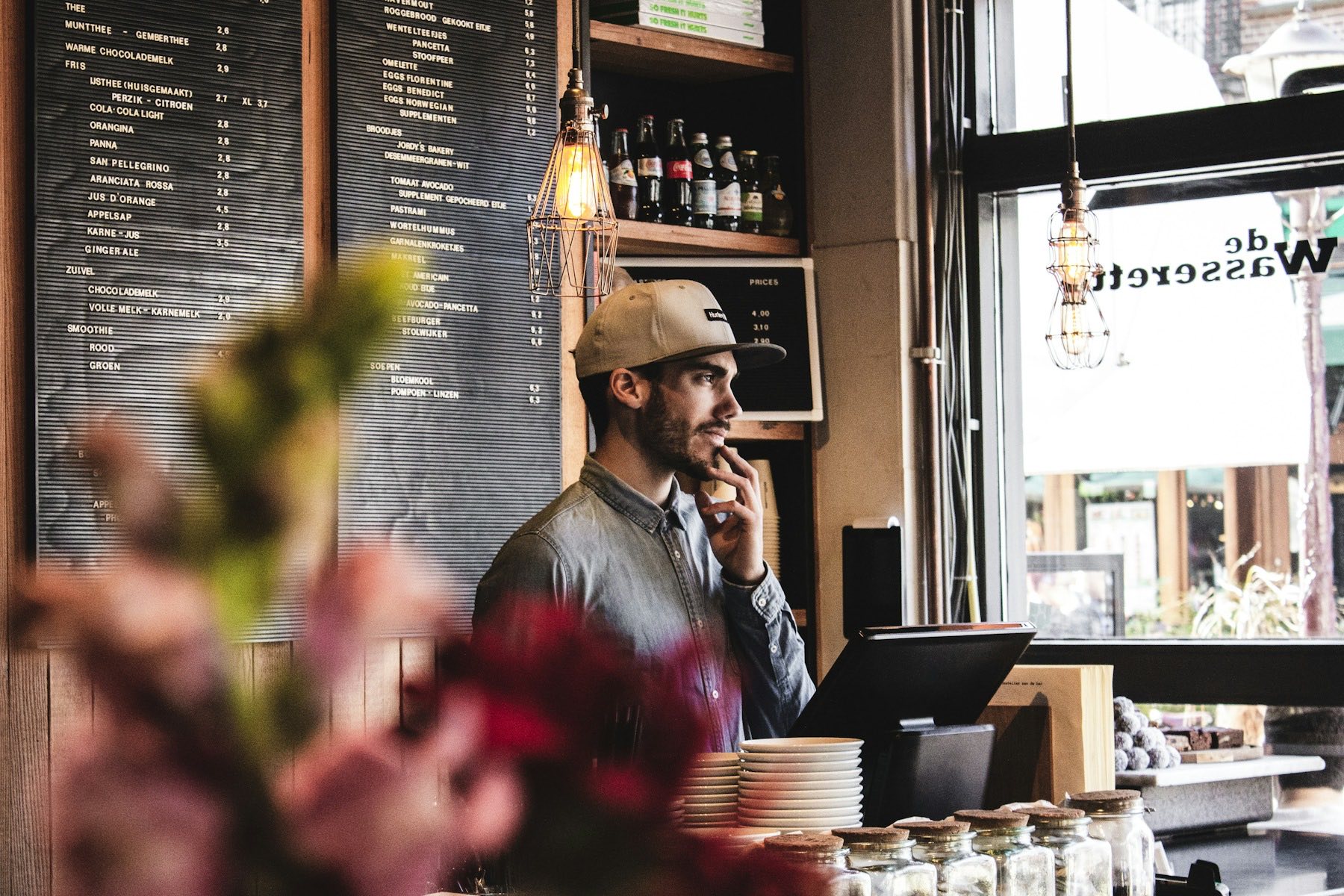 A small business owner at work
